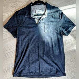 Flag and Anthem Polo Shirt Mens Large Heather Gray Short Sleeve Casual Golf